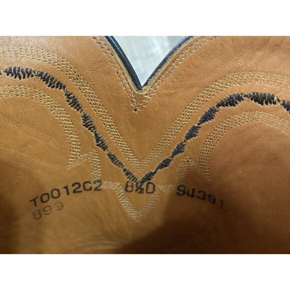 Lucchese 2000 Black Cherry Leather Cowboy Boots Men’s 8.5D Western Vintage - Picture 12 of 14